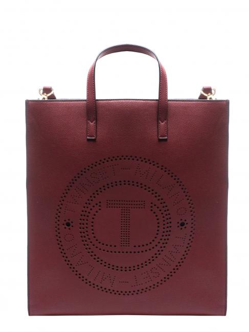 LOGO FORELLATO Bolso shopper vertical con bandolera frambuesa oscura - Bolsos Mujer