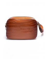 TWINSET Mini bag a tracolla in pelle stampa coccodrillo  polvo bronceado con sombra de stcocco - Bolsos Mujer - 4