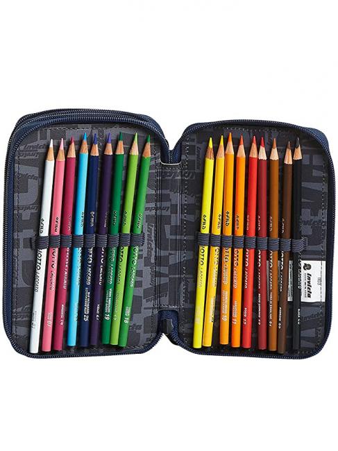 Astuccio 3 zip Kit con todo para la escuela! cuadr&iacute;cula de sombras - Estuches y Accesorios