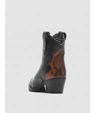 MANILA GRACE Stivaletto camperos basso in pelle con inserti pitonati  - Zapatos Mujer