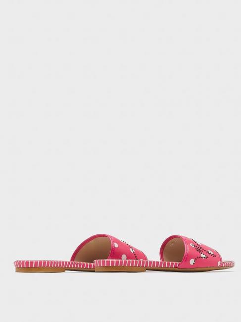 Ciabatta flat a pois  fucsia / blanco - Zapatos Mujer