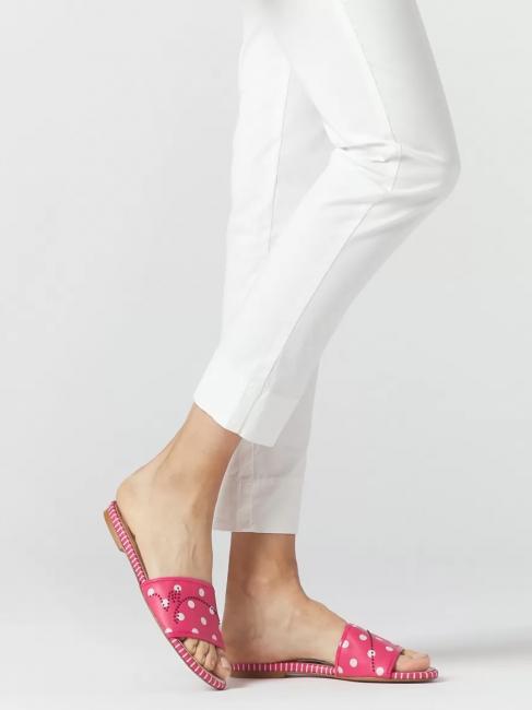 Ciabatta flat a pois  fucsia / blanco - Zapatos Mujer