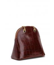 TOSCA BLU TIC-TAC Bolso bandolera MIni en piel con estampado de cocodrilo rojo oscuro - Bolsos Mujer - 2