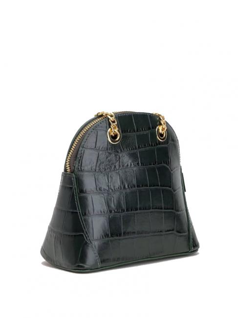 TIC-TAC Bolso bandolera MIni en piel con estampado de cocodrilo verde - Bolsos Mujer