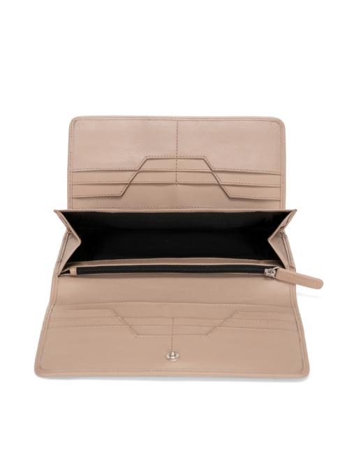 BASIC Cartera grande de piel con solapa barro - Carteras Mujer
