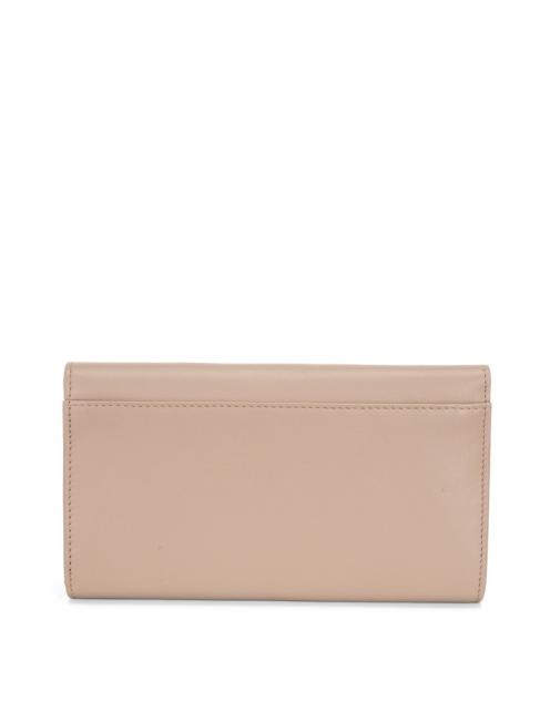 BASIC Cartera grande de piel con solapa barro - Carteras Mujer