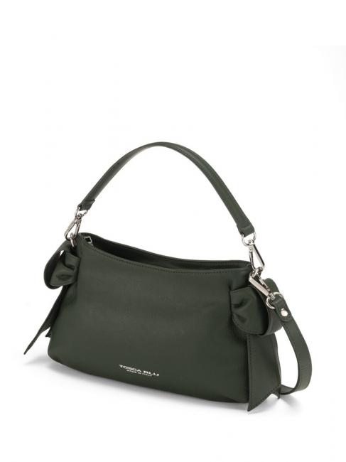 SOTTOBOSCO Bolso peque&ntilde;o de piel con bandolera verde - Bolsos Mujer