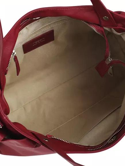 SOTTOBOSCO Bolso bandolera en piel con bandolera rojo oscuro - Bolsos Mujer
