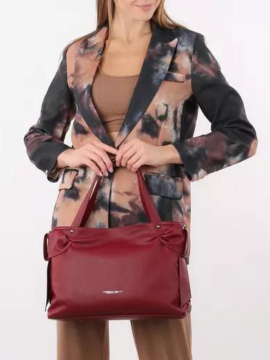 SOTTOBOSCO Bolso bandolera en piel con bandolera rojo oscuro - Bolsos Mujer