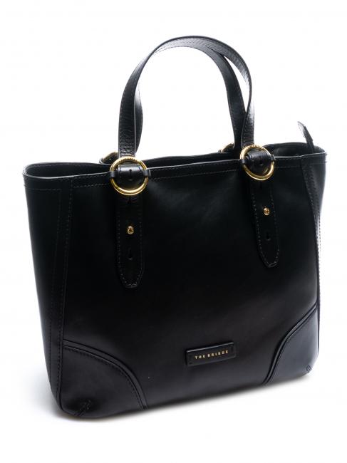MATILDE Bolso de compras de cuero Oro negro - Bolsos Mujer