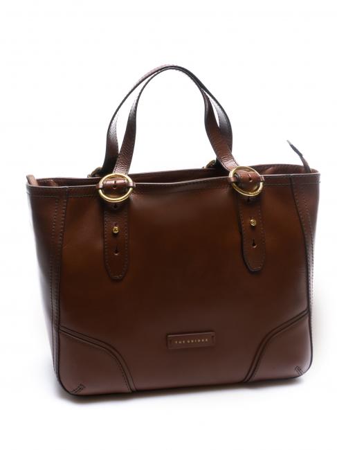 MATILDE Bolso de compras de cuero BROWN - Bolsos Mujer