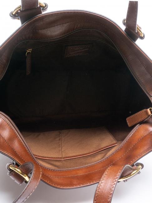 MATILDE Bolso de compras de cuero BROWN - Bolsos Mujer