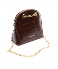 TOSCA BLU TIC-TAC Bolso bandolera MIni en piel con estampado de cocodrilo BROWN - Bolsos Mujer - 2