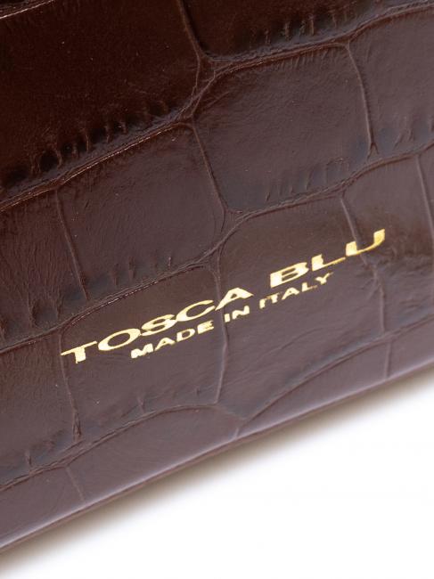 TIC-TAC Bolso bandolera MIni en piel con estampado de cocodrilo BROWN - Bolsos Mujer