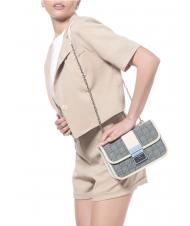 BRACCIALINI MONOGRAM Minibolso de hombro en tejido jacquard avión - Bolsos Mujer - 4