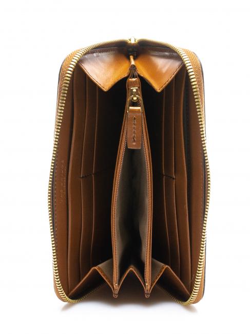 PANZANI Billetera de cuero co&ntilde;ac oscuro abb. oro - Carteras Mujer