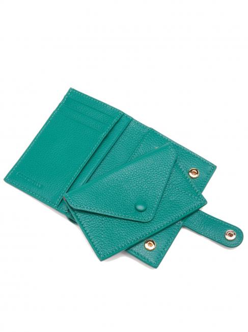 EASY POCKET Cartera de piel con textura Pasto verde - Carteras Mujer