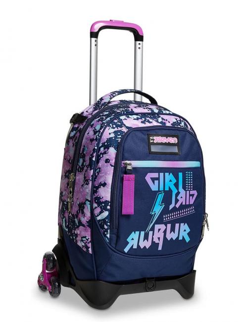 DRAWINGPIN GIRL JACK Mochila con trolley desmontable, ruedas triples Bluedeep - Mochilas con ruedas