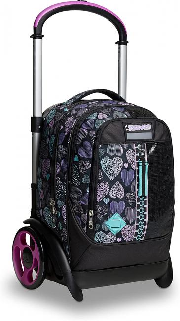 7.1 TYRE Patchyheart Girl Mochila Trolley Desmontable negro - Mochilas con ruedas