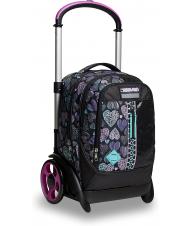 SEVEN 7.1 TYRE Patchyheart Girl Mochila Trolley Desmontable negro - Mochilas con ruedas - 7