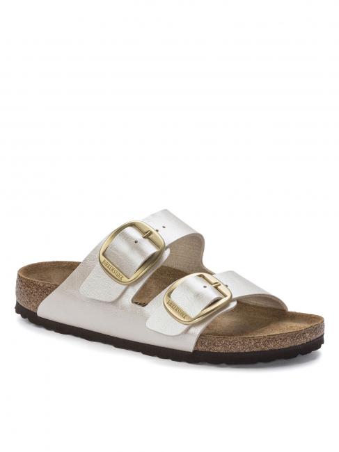 ARIZONA BIG BUCKLE Sandalia zapatilla elegante blanco perla - Zapatos Mujer