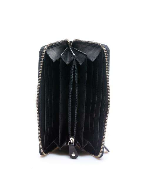 ATTACK LADY Cartera grande de piel con cremallera NEGRO - Carteras Mujer