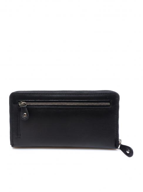 ATTACK LADY Cartera grande de piel con cremallera NEGRO - Carteras Mujer