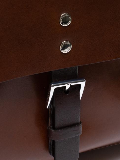 LORENZO Mochila de cuero para PC 14" Marrón / Paladio - Mochilas para portátil