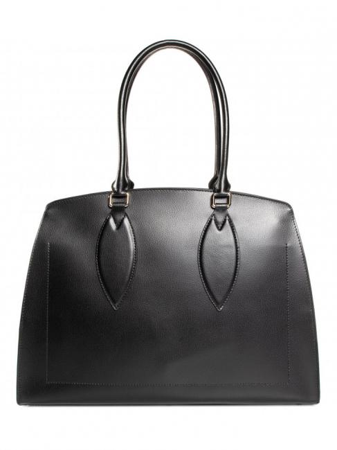 DORIS L Bolso tote de suave piel de becerro doble avion negro - Bolsos Mujer