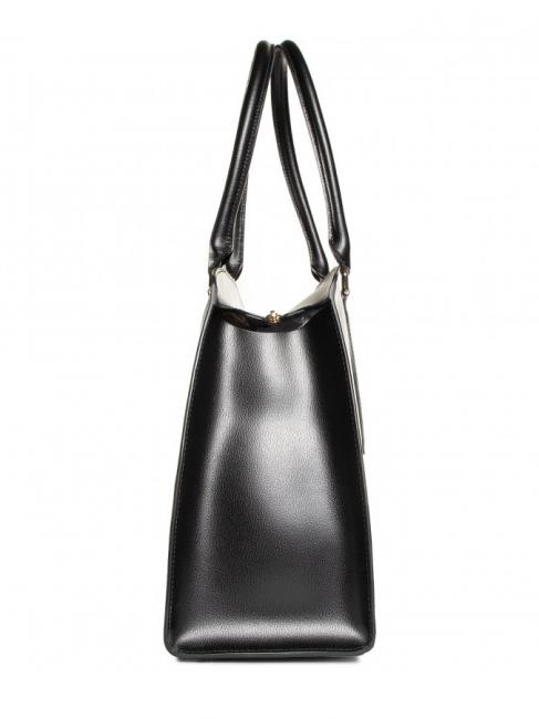 DORIS L Bolso tote de suave piel de becerro doble avion negro - Bolsos Mujer