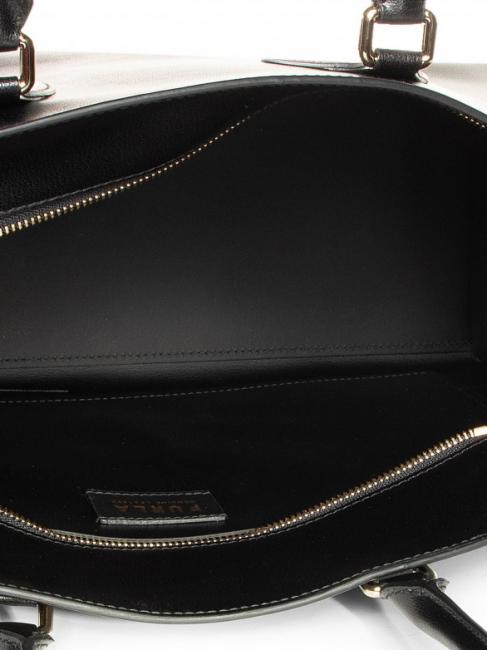 DORIS L Bolso tote de suave piel de becerro doble avion negro - Bolsos Mujer