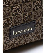 BRACCIALINI MONOGRAM Bolso satchel en tejido jacquard clásico - Bolsos Mujer - 3