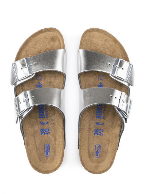 ARIZONA Sandalia babucha de piel plata met&aacute;lica - Zapatos Mujer