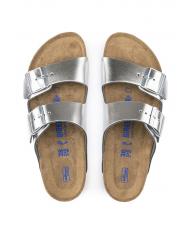 BIRKENSTOCK ARIZONA Sandalia babucha de piel plata met&aacute;lica - Zapatos Mujer - 3