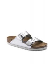 BIRKENSTOCK ARIZONA Sandalia babucha de piel plata met&aacute;lica - Zapatos Mujer - 4