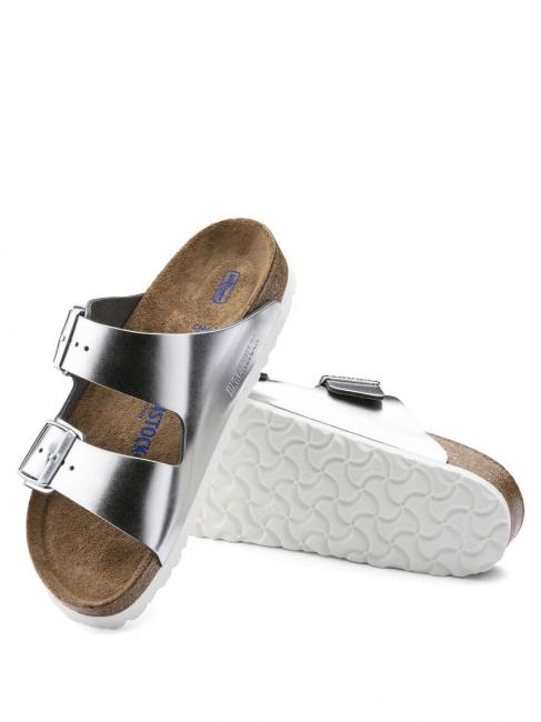 ARIZONA Sandalia babucha de piel plata met&aacute;lica - Zapatos Mujer
