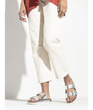 BIRKENSTOCK ARIZONA Sandalia babucha de piel plata met&aacute;lica - Zapatos Mujer - 8