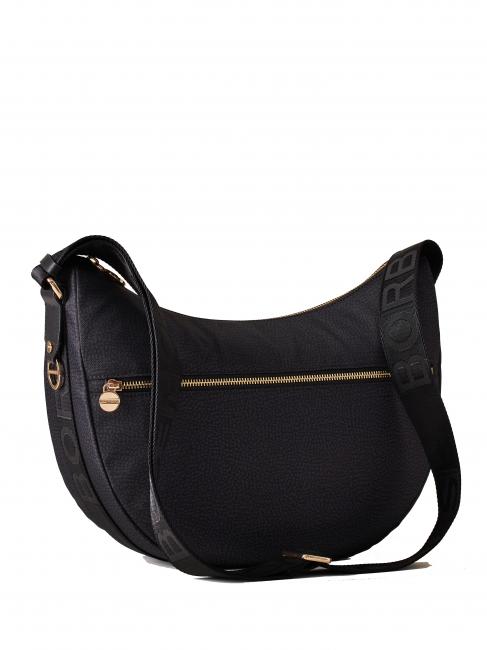 BORBONESO Bolso de hombro LUNA en tejido jet op negro oscuro - Bolsos Mujer