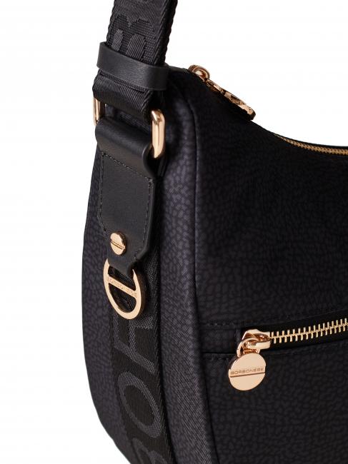 BORBONESO Bolso de hombro LUNA en tejido jet op negro oscuro - Bolsos Mujer