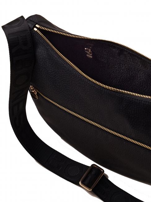 BORBONESO Bolso de hombro LUNA en tejido jet op negro oscuro - Bolsos Mujer