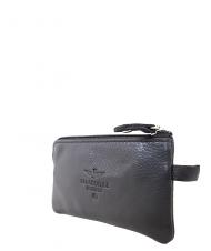 AERONAUTICA MILITARE FLAG Estuche para llaves con cremallera, en piel negro - Llaveros - 3