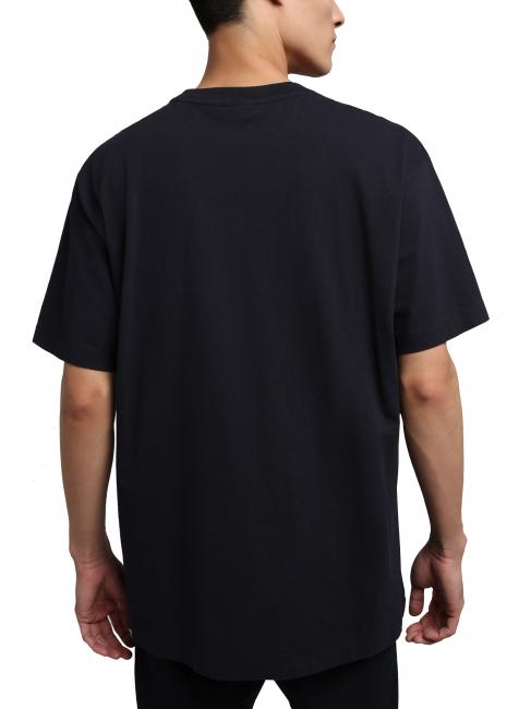 S-BOX SS Camiseta de algod&oacute;n con cuadro de logo blu marine - camiseta