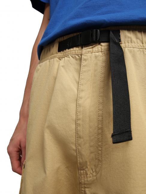 N-DRU Bermuda cargo de algodón con cinturón pradera de arena - Pantalones