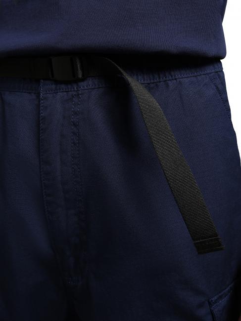 N-DRU Bermuda cargo de algodón con cinturón azul medieval - Pantalones