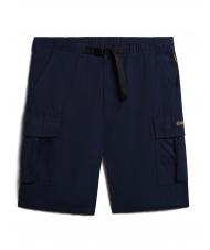 NAPAPIJRI N-DRU Bermuda cargo de algodón con cinturón azul medieval - Pantalones - 6