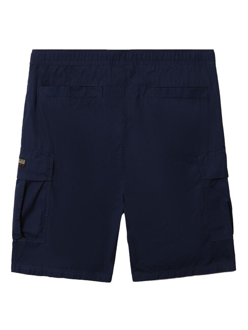 N-DRU Bermuda cargo de algod&oacute;n con cintur&oacute;n azul medieval - Pantalones