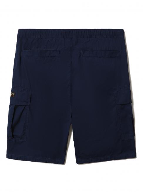 N-DRU Bermuda cargo de algodón con cinturón azul medieval - Pantalones