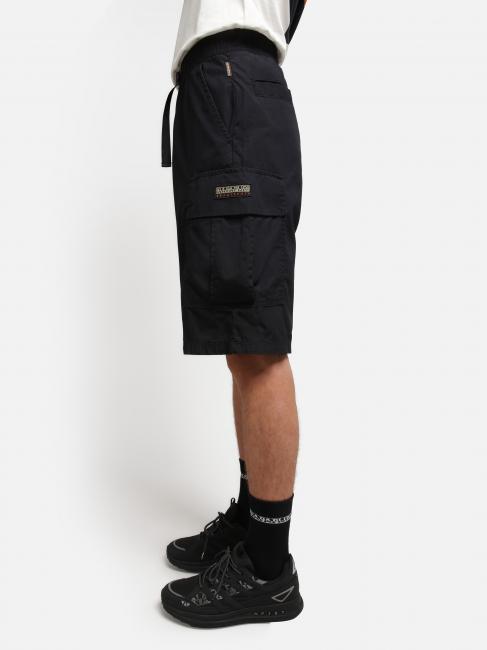 N-DRU Bermuda cargo de algodón con cinturón negro 041 - Pantalones