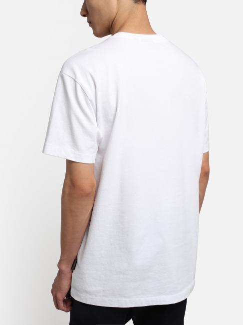 S-BOX SS Camiseta de algod&oacute;n con cuadro de logo blanco brillante 002 - camiseta