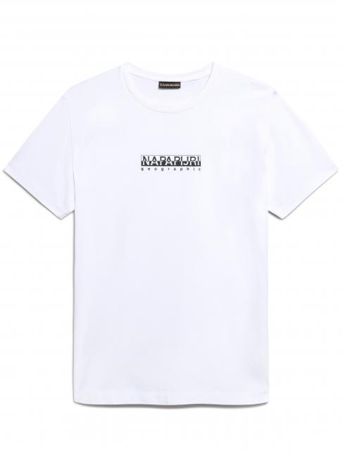 S-BOX SS Camiseta de algod&oacute;n con cuadro de logo blanco brillante 002 - camiseta